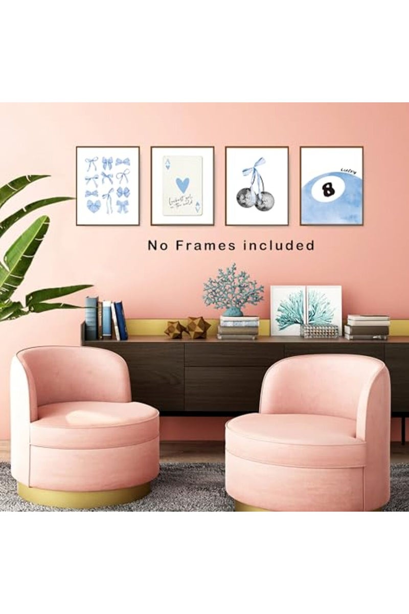 okaxscm Light Blue Coquette Trendy Wall Art Prints Set of 4 - Image 4