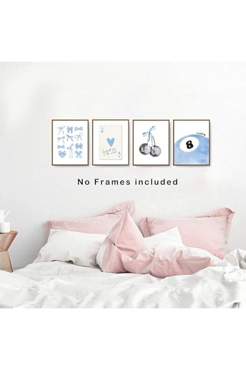 okaxscm Light Blue Coquette Trendy Wall Art Prints Set of 4 - Image 3