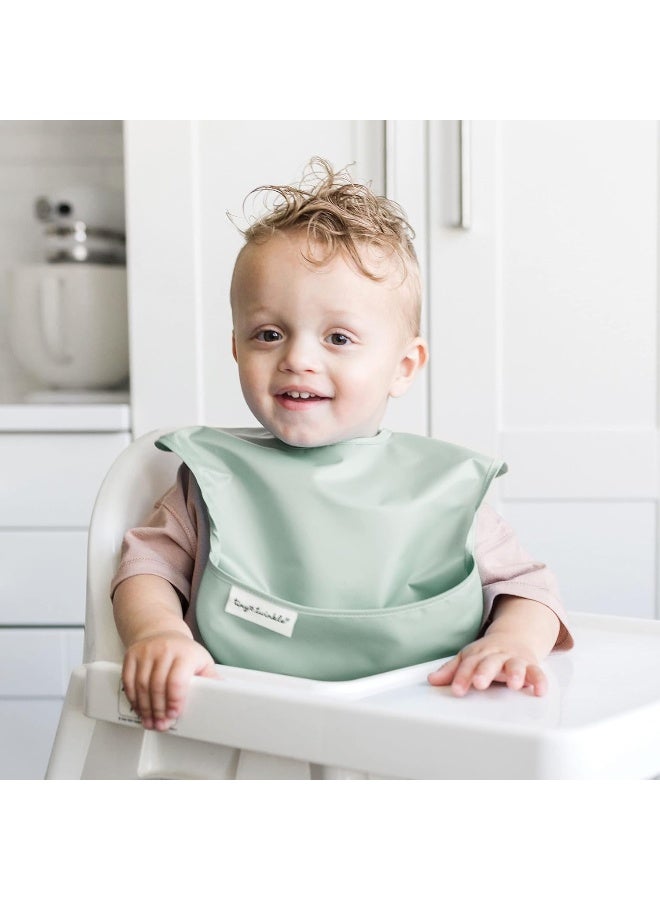 Tiny Twinkle Mess Proof Baby Bibs for Eating - Waterproof, Wipeable Bibs - Toddler Bibs - Travel Friendly - PFAS, PVC, BPA, Phthalate Free - Baby Food Bibs(3 Pack,Cowboy) - Image 3