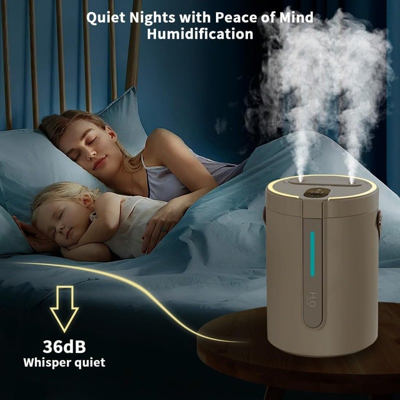 KASTWAVE Humidifier for Bedroom, 2.5 Liter Silent Cold Mist Nursery Humidifier with Night Light, Cold Mist Humidifier for Home, Office, Plants, Adjustable Mist Level,Auto Shut-Off,360° Rotating Nozzle,BPA Free - Image 3