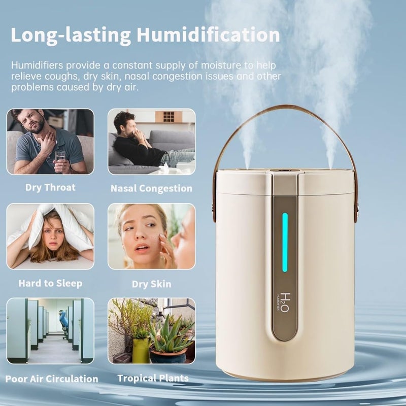 KASTWAVE Humidifier for Bedroom, 2.5 Liter Silent Cold Mist Nursery Humidifier with Night Light, Cold Mist Humidifier for Home, Office, Plants, Adjustable Mist Level,Auto Shut-Off,360° Rotating Nozzle,BPA Free - Image 4