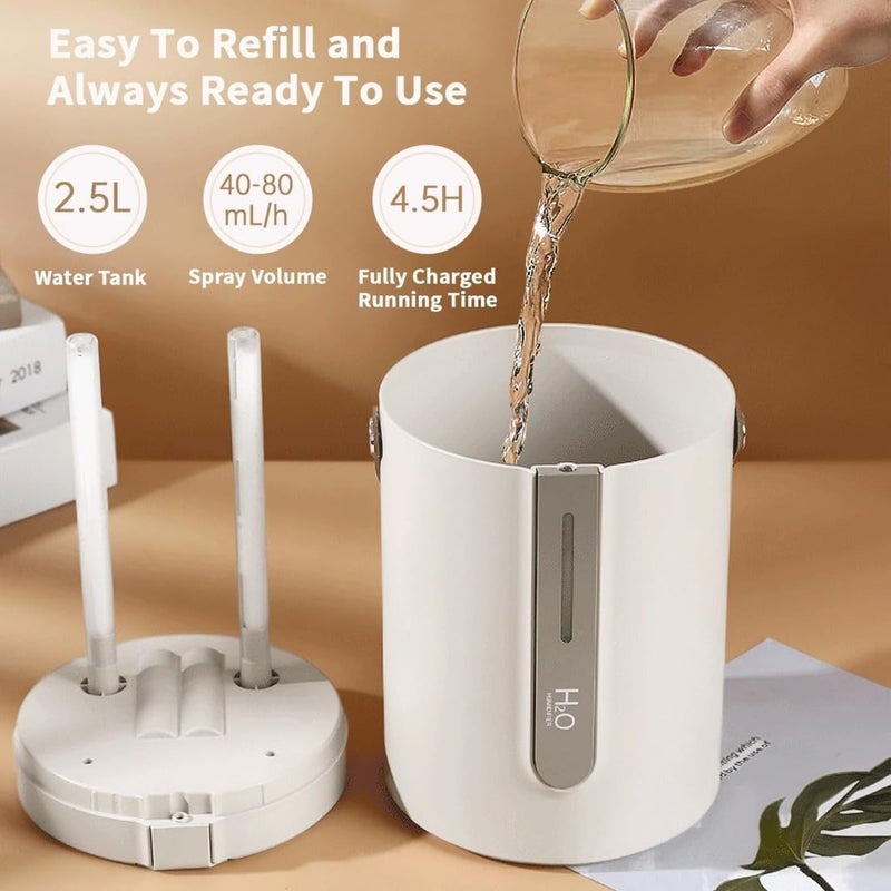 KASTWAVE Humidifier for Bedroom, 2.5 Liter Silent Cold Mist Nursery Humidifier with Night Light, Cold Mist Humidifier for Home, Office, Plants, Adjustable Mist Level,Auto Shut-Off,360° Rotating Nozzle,BPA Free - Image 5