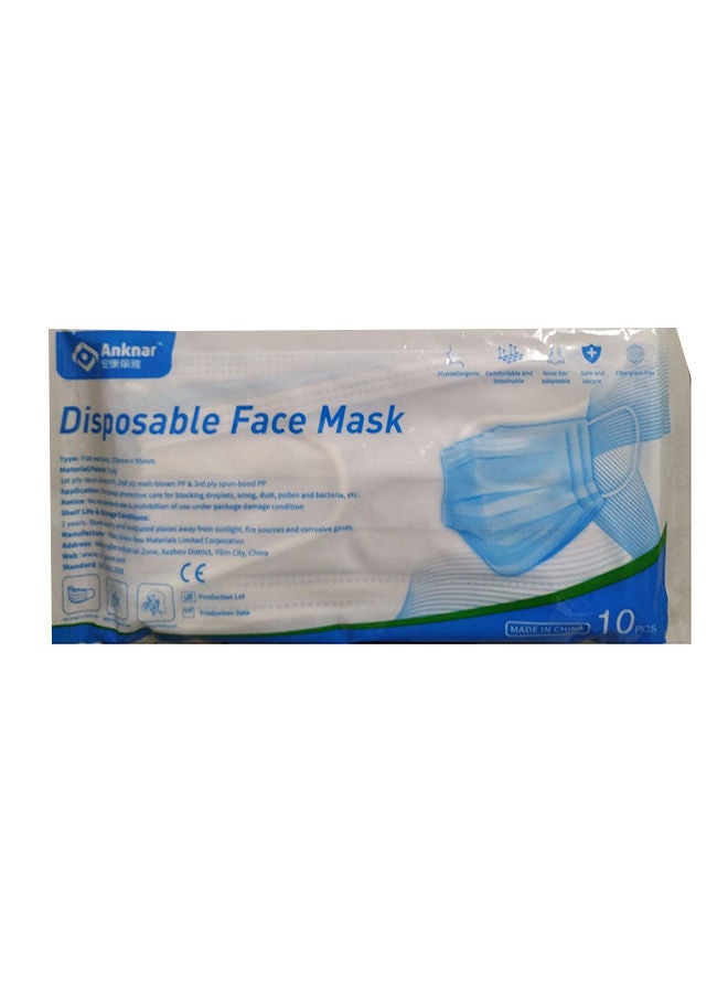 NIBEMINENT 10-Piece 3-Ply Disposable Face Mask - Image 2