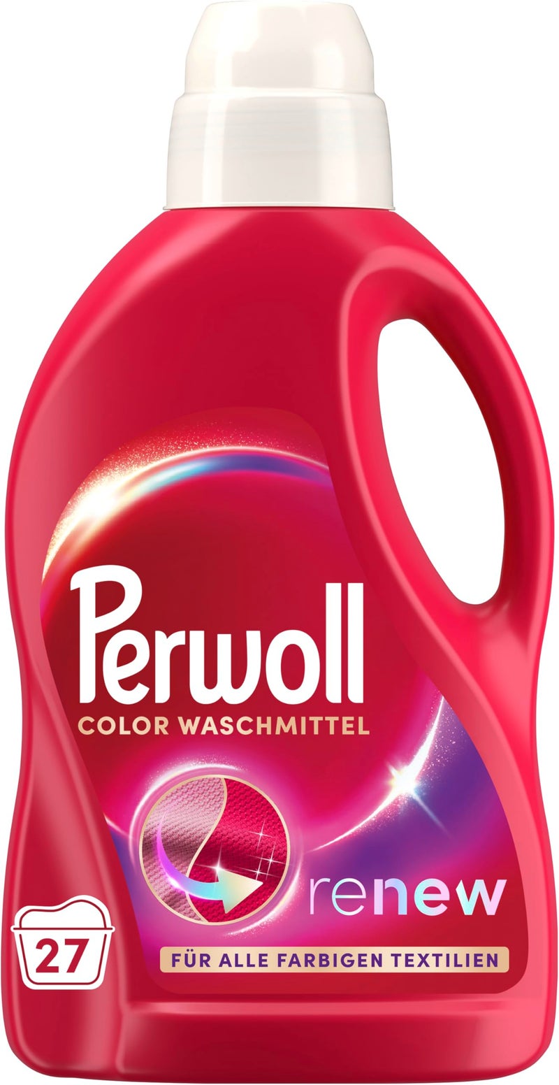 Perwoll Color Detergent (1 x 27 Wash Loads) Mild Liquid Detergent | Gently Cleans and Renews Colors and Fibers | For all Colored Textiles | Color Detergent with Triple-Renew Technology - Image 1