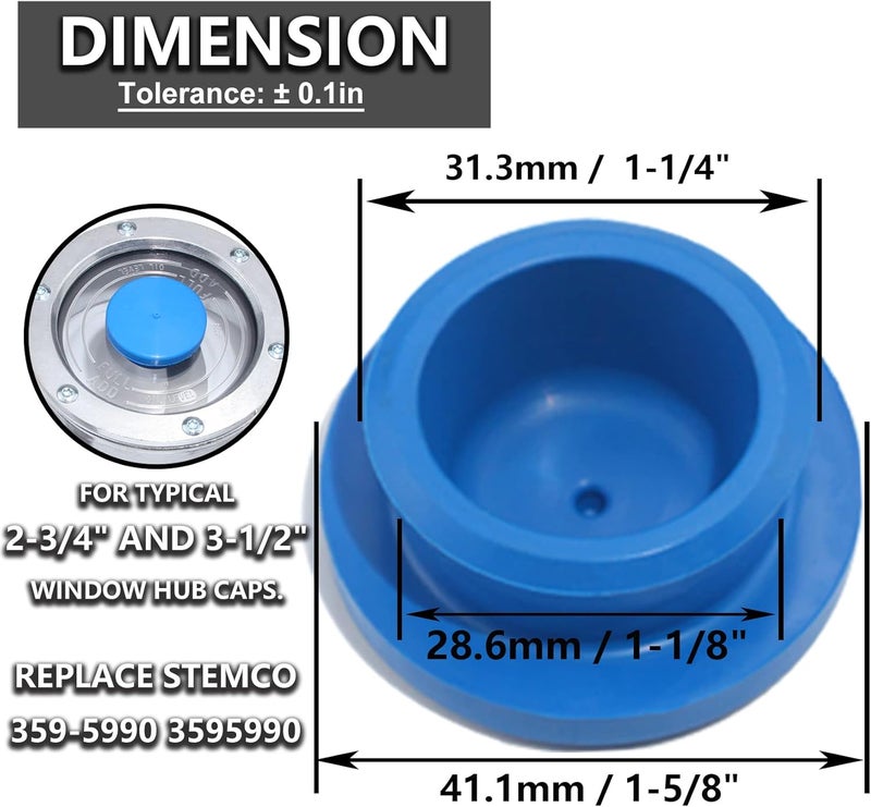 iBroPrat 10pcs Hub Cap Rubber Plugs 1-1/8" for Semi Truck Trailer Hubcap Stemco 359-5990 Blue - Image 2