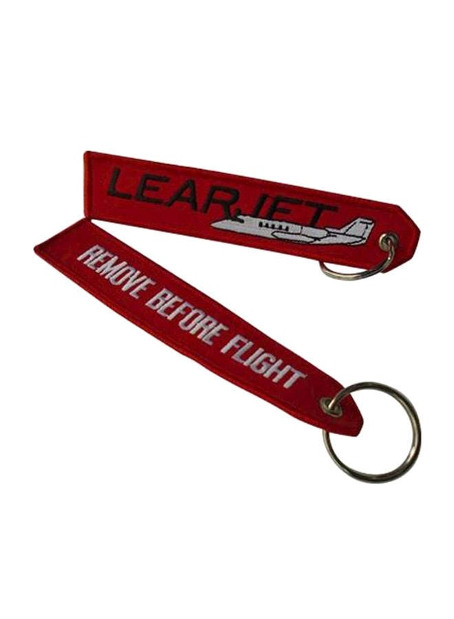 نيبمينينت سلسلة مفاتيح من القماش بتصميم مزين بكلمة 'Learjet'