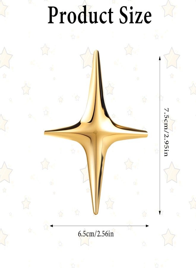 Quilax Star Gold Brooch Pin, Simple Polished Gold Brooches for Women, Vintage Brooches Lapel Pins for Suits, Hats, Bags, and Dresses, Unisex Gift - Image 2