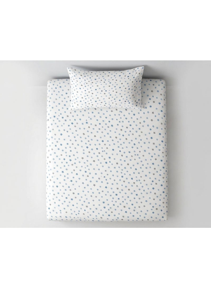 RISHAHOME 2-Piece Printed 180 TC Cotton Fitted Bedsheet Set – Twin Size – Soft & Breathable Cotton Bedding with 1 Fitted Sheet & 1 Pillowcase - Image 2