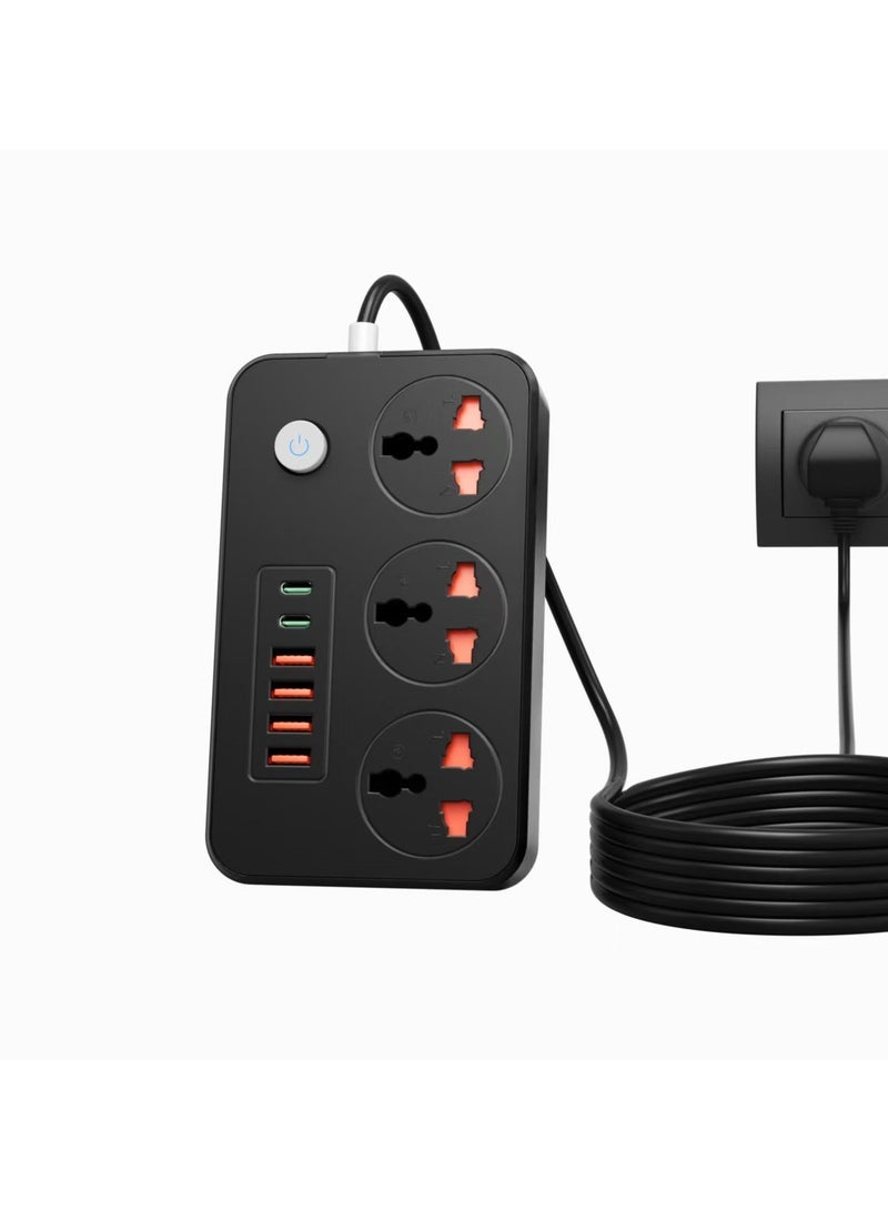 Multifunctional wired power strip for home use UK standard multi-socket switch with cord - Image 1