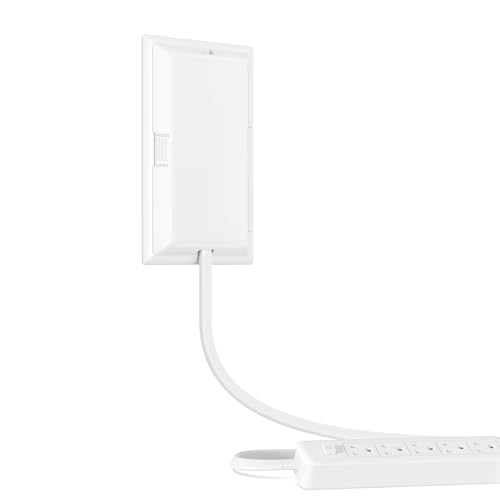 Terficer Outlet Cover Extension Cord 3 Feet, Ultra-Thin Outlet Concealer with Flat Plug Power Strip 5 AC Outlets, Childproof Flat Extension Cord Outlet Cover, 1875W for Kitchen, Home, Office - Image 1