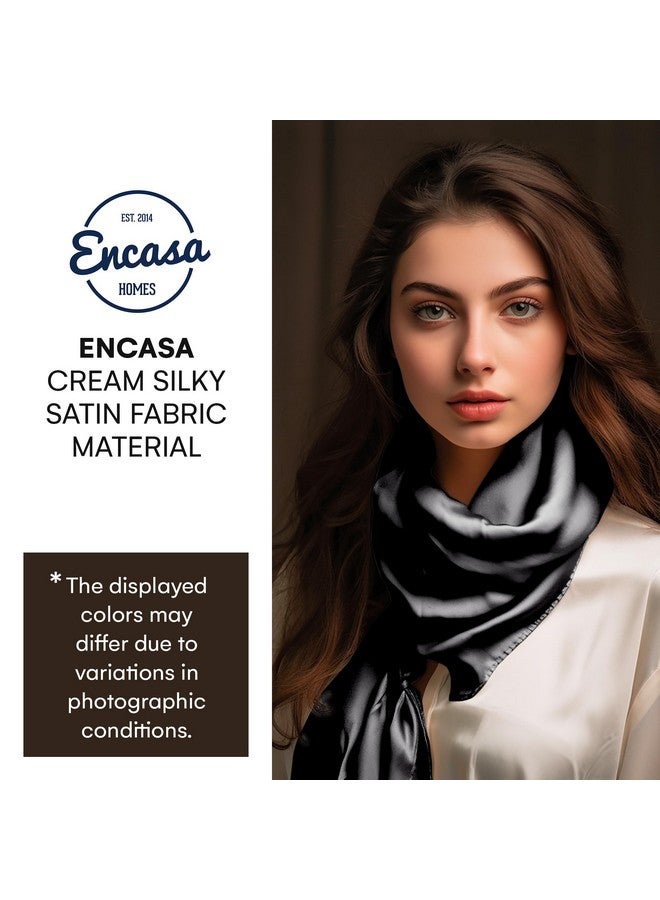 Encasa XO Encasa XO Solid Black Silky Satin Fabric Material By Meter | 110 Cm Width, Silk & Shiny Fabrics | Fabric For Scrunchies, Dress, Pillowcases, Pajamas, Evening Dress, Diy | (1 Meter)  - Image 3