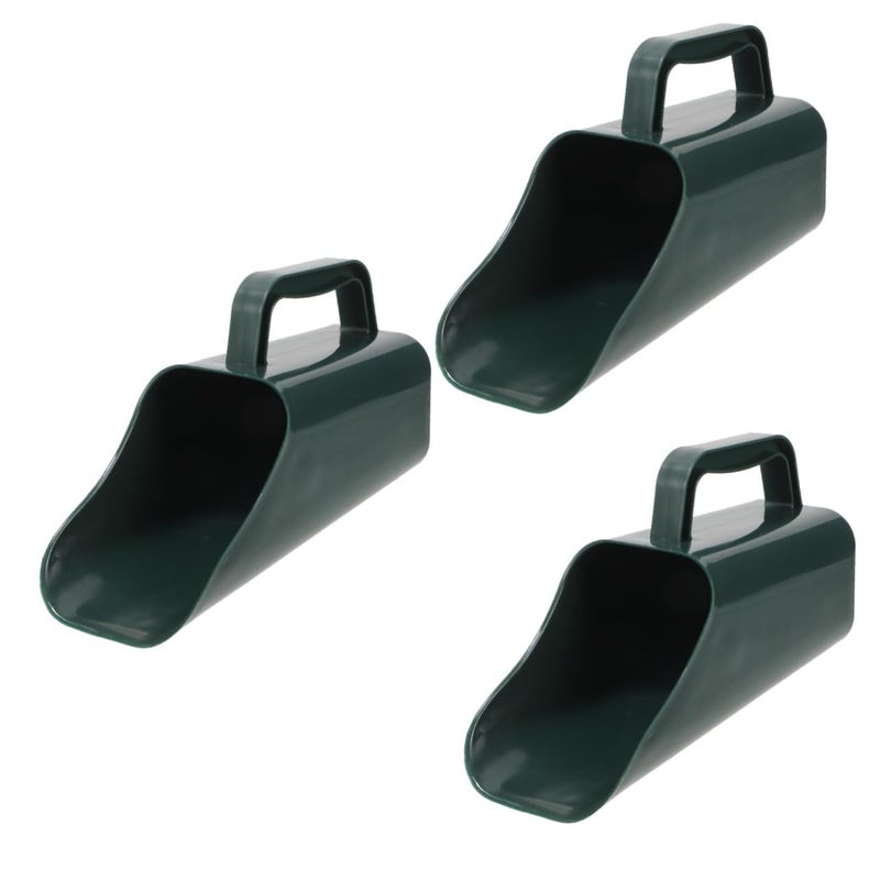 3pcs Small Garden Soil Scoops 22x12cm Dark Green Weatherproof Transplanting Tool for Bonsai and Succulents - Image 2