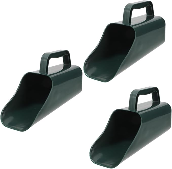 3pcs Small Garden Soil Scoops 22x12cm Dark Green Weatherproof Transplanting Tool for Bonsai and Succulents - Image 1