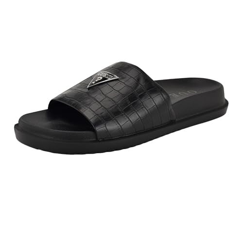 Guess Men's Vesper Slide Sandal, Black Croco 003, 9 - Image 1
