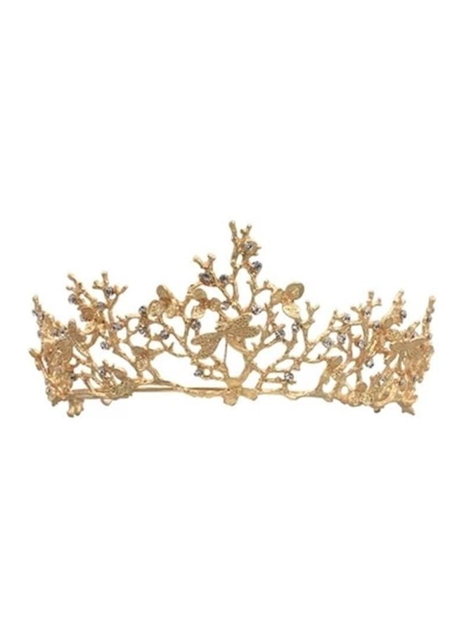 NIBEMINENT Elegant Crystal Princess Crown Tiara Gold - Image 1