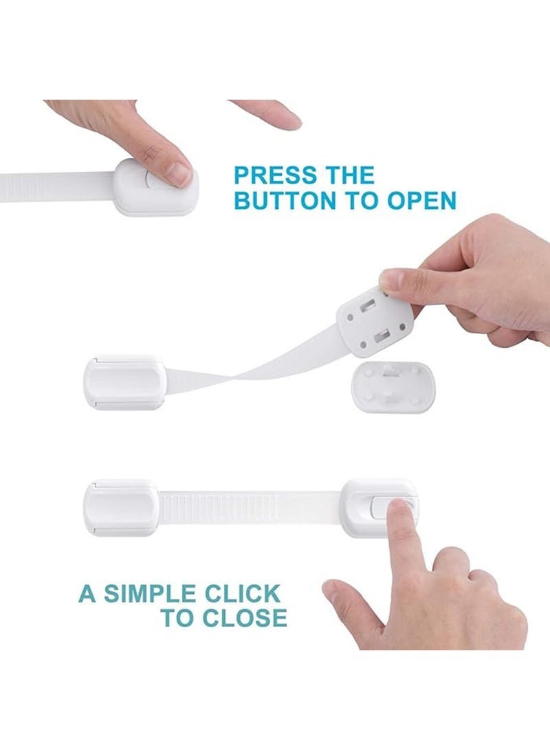 أقفال أمان الأطفال مع حزام قابل للتعديل ونظام قفل، 6 قطع - Image 5