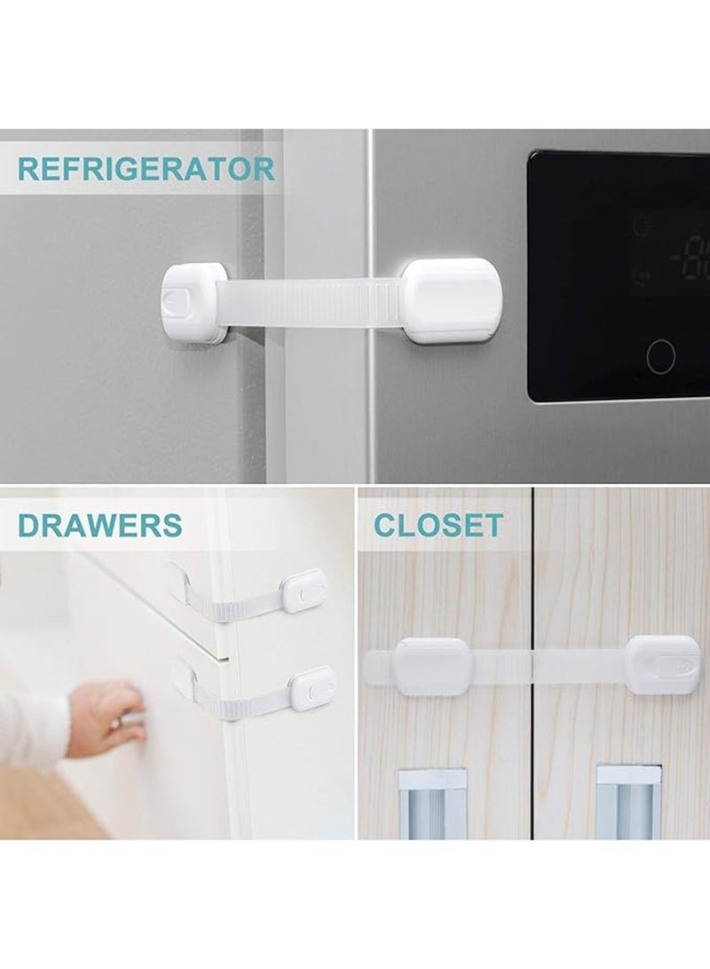 أقفال أمان الأطفال مع حزام قابل للتعديل ونظام قفل، 6 قطع - Image 4