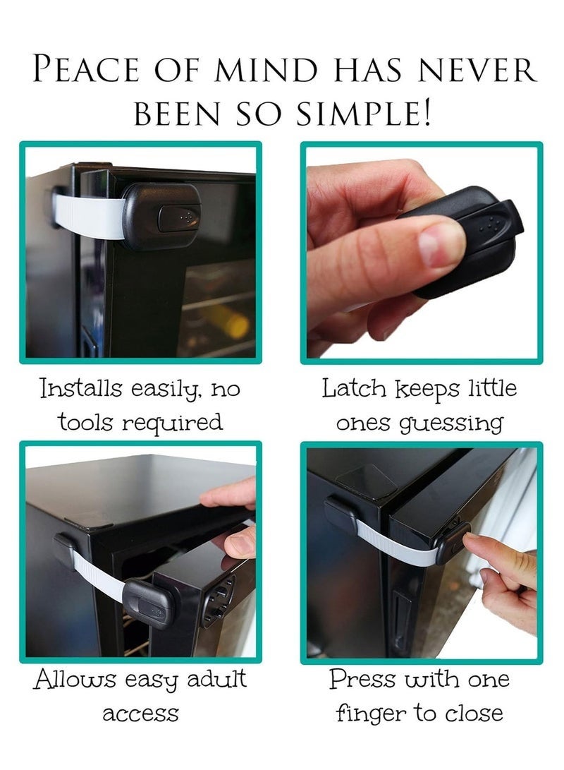 أقفال أمان الأطفال مع حزام قابل للتعديل ونظام قفل، 6 قطع - Image 3