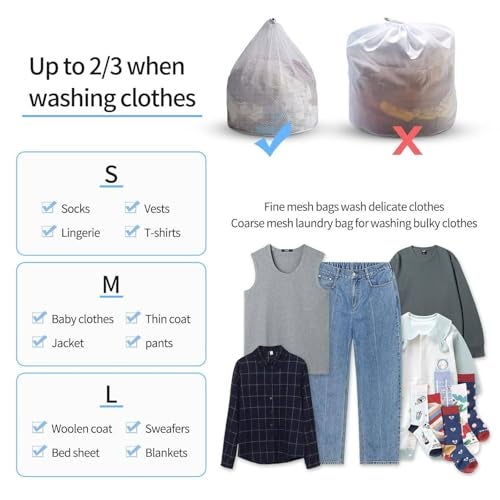 Prostuff.in® Washing Machine Mesh Laundry Bags For Clothes, Underwear, Lingerie, Bed Linen With Drawstring Closure Sturdy Washing Machine Clothes Protection Net (Size: 50x70 cm) 1 Pcs - Image 4