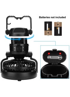 Ru syanl Portable LED Camping Lantern with Ceiling Fan – Tent Hanging Fan & Lantern Battery Operated Quiet & Lightweight for Outdoor & Emergency Use  - Image 5