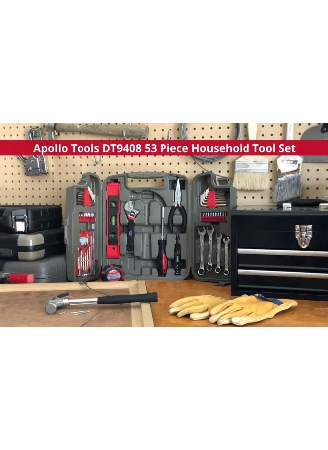 Apollo Apollo Tools Dt9408 53 Piece Household Tool Set With Wrenches, Precision Screwdriver Set And Most Reached For Hand Tools In Storage Case, Red  - Image 2