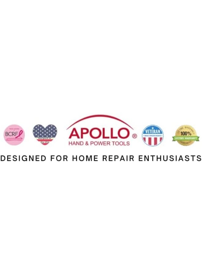 Apollo - Apollo Tools Dt9408 53 Piece Household Tool Set With Wrenches, Precision Screwdriver Set And Most Reached For Hand Tools In Storage Case, Red - Image 1