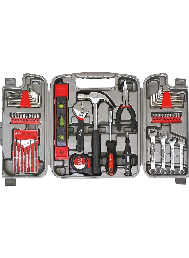 Apollo Apollo Tools Dt9408 53 Piece Household Tool Set With Wrenches, Precision Screwdriver Set And Most Reached For Hand Tools In Storage Case, Red  - Image 1