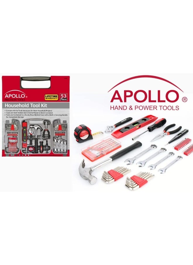Apollo Apollo Tools Dt9408 53 Piece Household Tool Set With Wrenches, Precision Screwdriver Set And Most Reached For Hand Tools In Storage Case, Red  - Image 5