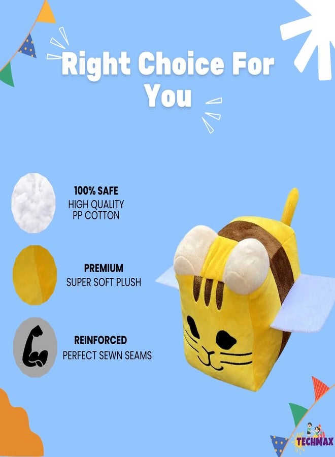 TechMax Solution Cute Square Yellow Bee Plush Soft Toy - Image 3