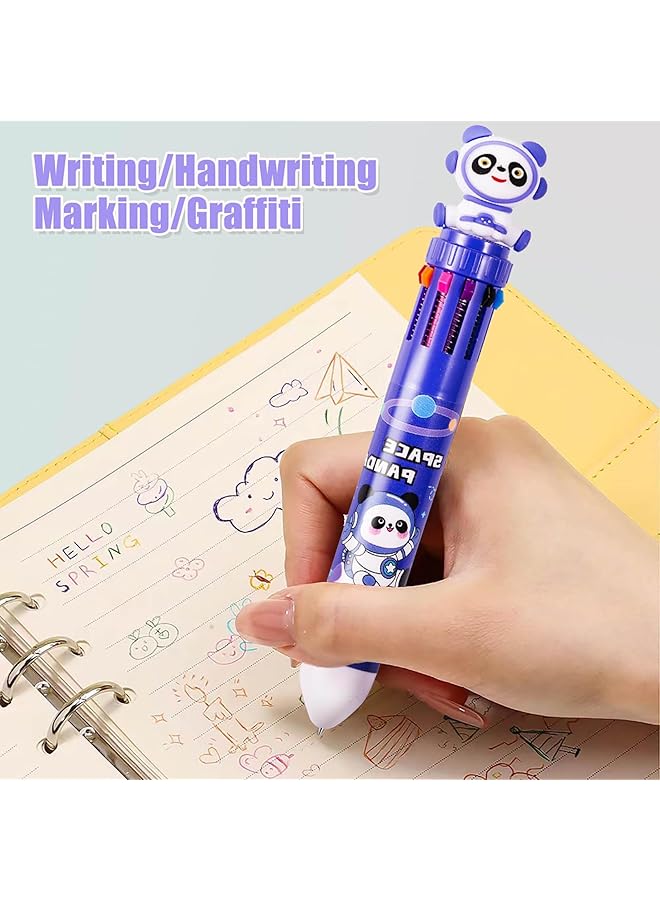 إيروريكس قلم حبر جاف متعدد الألوان 10 في 1 أقلام حبر جاف متعددة الألوان قابلة للسحب أقلام حبر ملونة للمكتب والمدرسة والطلاب هدايا للأطفال عبوة من 4 قطع - Image 4