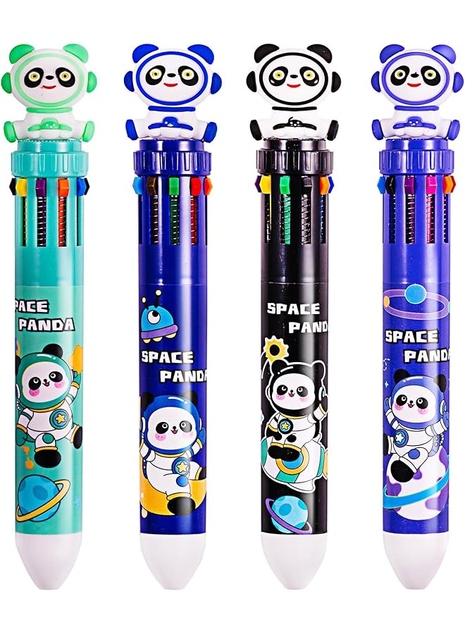 إيروريكس قلم حبر جاف متعدد الألوان 10 في 1 أقلام حبر جاف متعددة الألوان قابلة للسحب أقلام حبر ملونة للمكتب والمدرسة والطلاب هدايا للأطفال عبوة من 4 قطع - Image 1