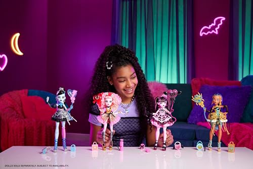 Monster High Scary Sweet Birthday Doll, Cupid Asteria in Pink and Red Party Dress with Themed Accessories Like Invite, Balloon, Gift and More - Image 2