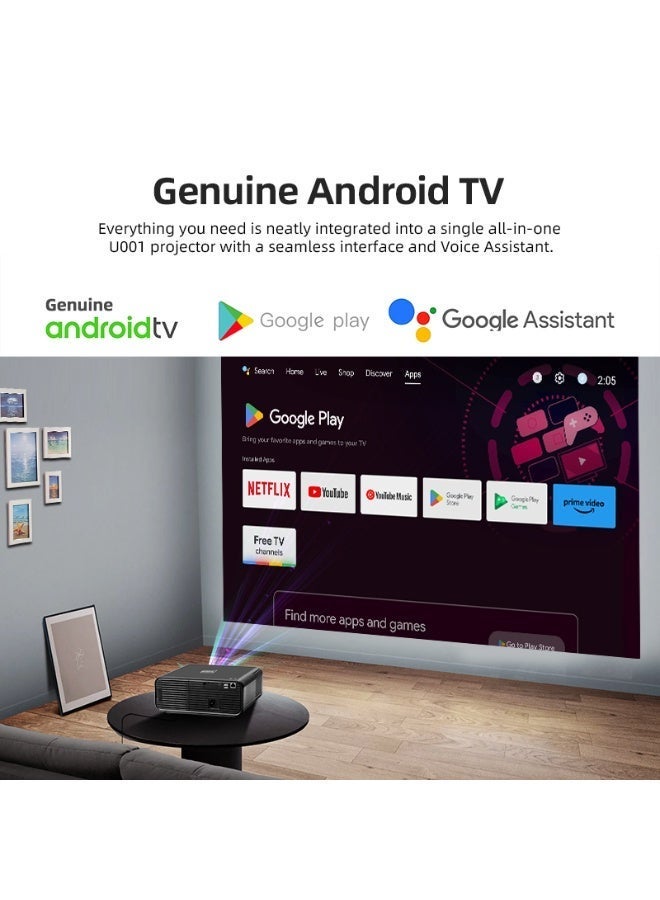 AUN U001 HD Smart Digital Projector Android 1080P 4K for Home Theater Gaming Business & Education - Image 4