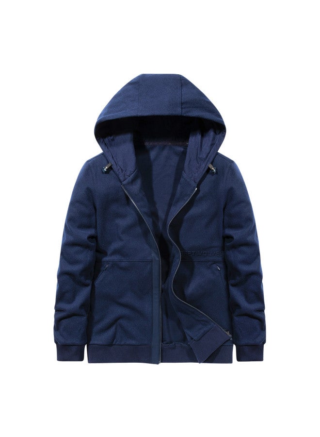 Septwolves Men's Cardigan Hoodie, Spring And Autumn Outdoor Windproof Zippered Jacket, High-end Knitted Hooded Casual Top - Image 2