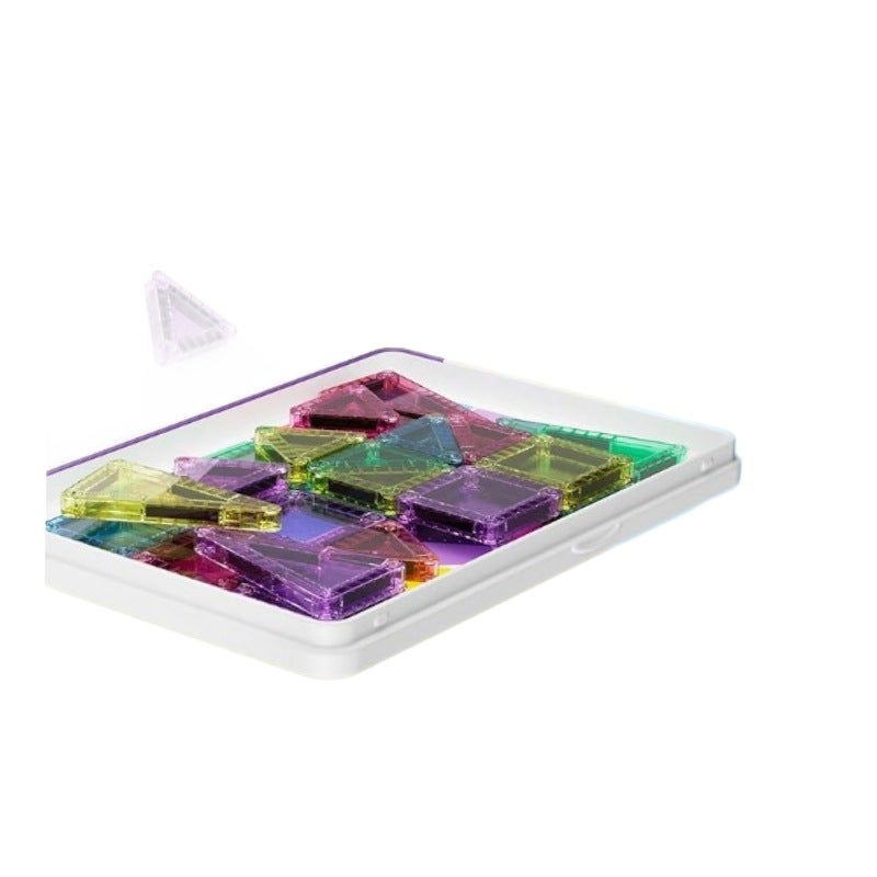 Magnetic Tiles Educational Building Blocks Set with Iron Storage Box - Image 4
