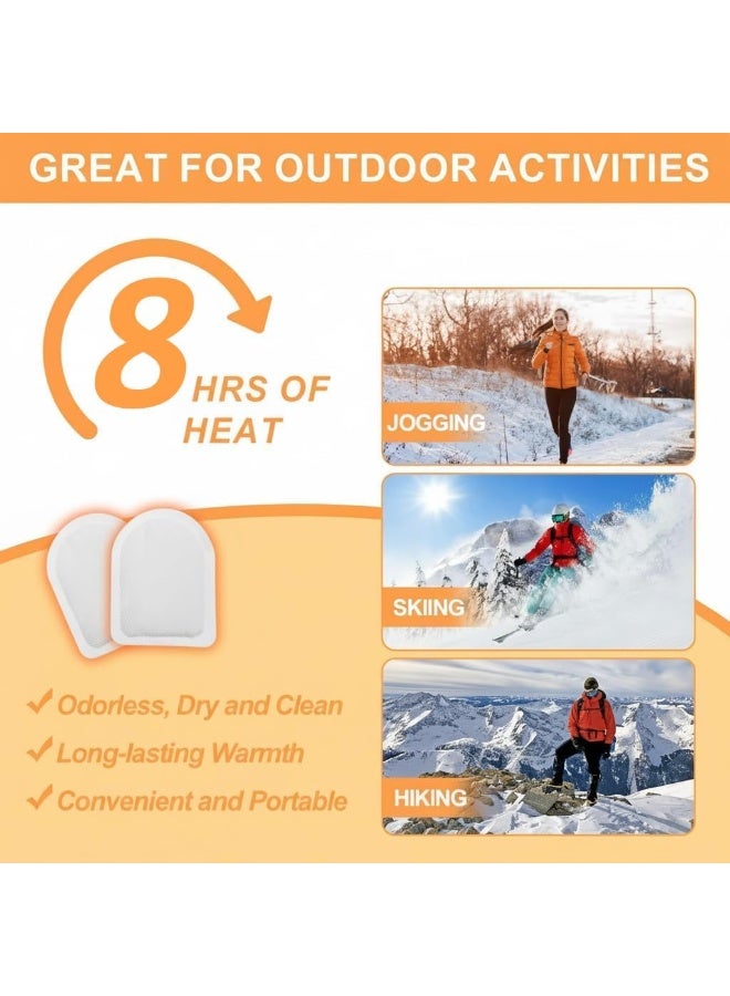 سخانات القدم 10 عبوات، وسادة حرارة قابلة للاستخدام مرة واحدة، سخانات يد ساخنة، تدوم طويلاً وآمنة وطبيعية بدون رائحة، مثالية للتخييم، التزلج في الهواء الطلق، والسفر - Image 2