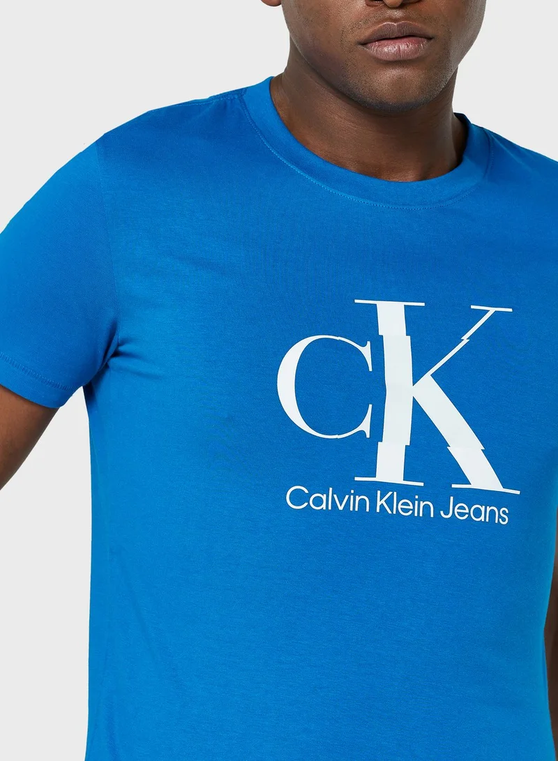 Calvin Klein Jeans Mono Logo Crew Neck T-Shirt