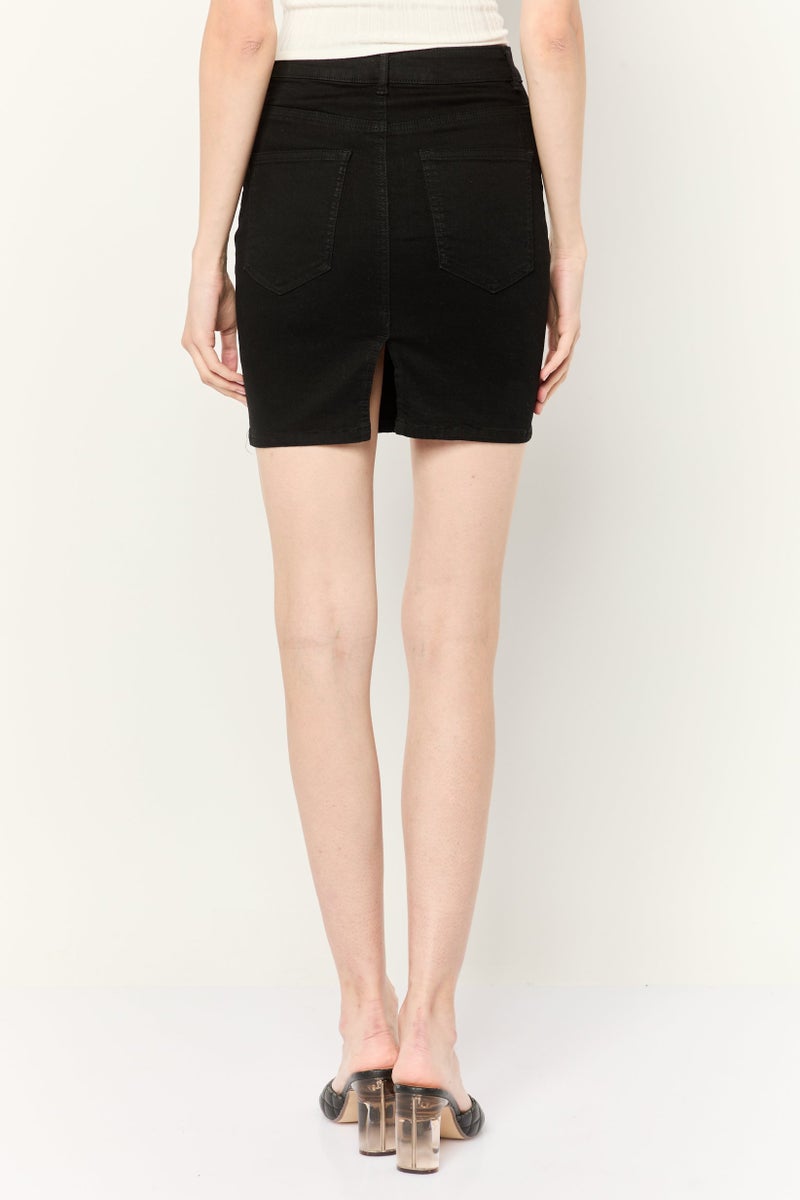 ONLY Women Solid Denim Mini Skirt, Black - Image 4