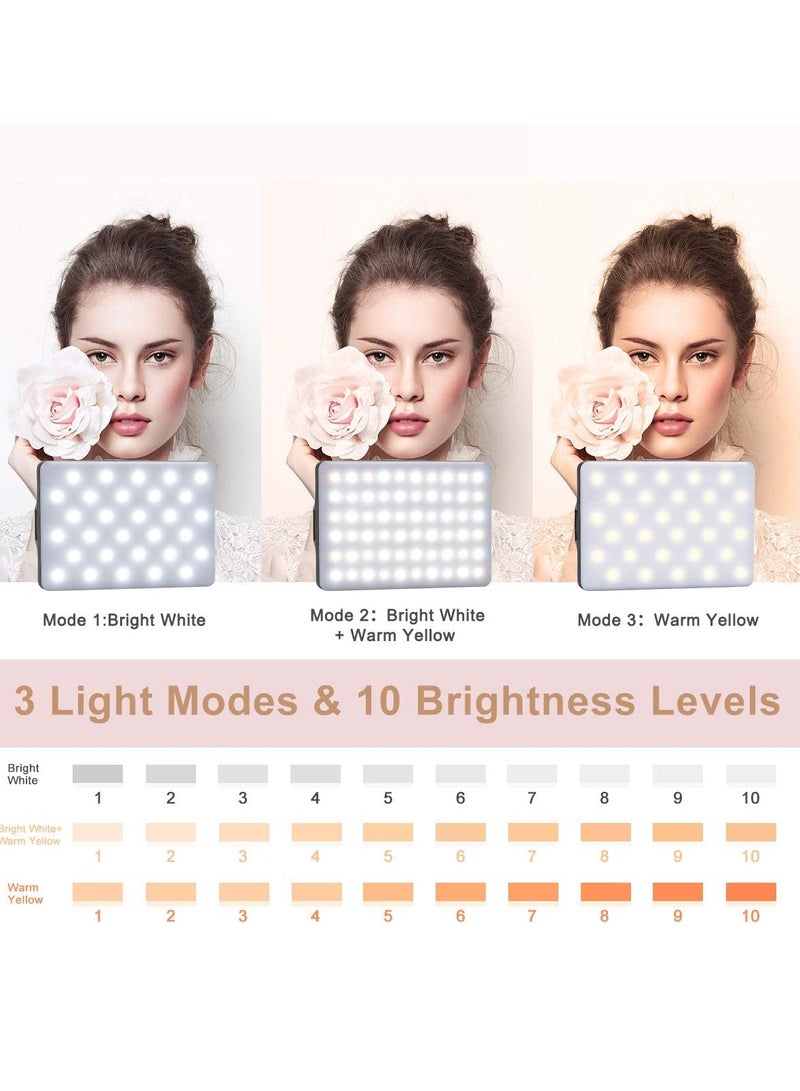 60 ليد عالية الطاقة قابلة للشحن كليب ملء ضوء الفيديو مع الأمامي والخلفي كليب تعديل 3 طرق الضوء للهاتف آيفون أندرويد باد محمول للماكياج تيك توك سيلفي مدونة فيديو مؤتمر الفيديو - Image 3