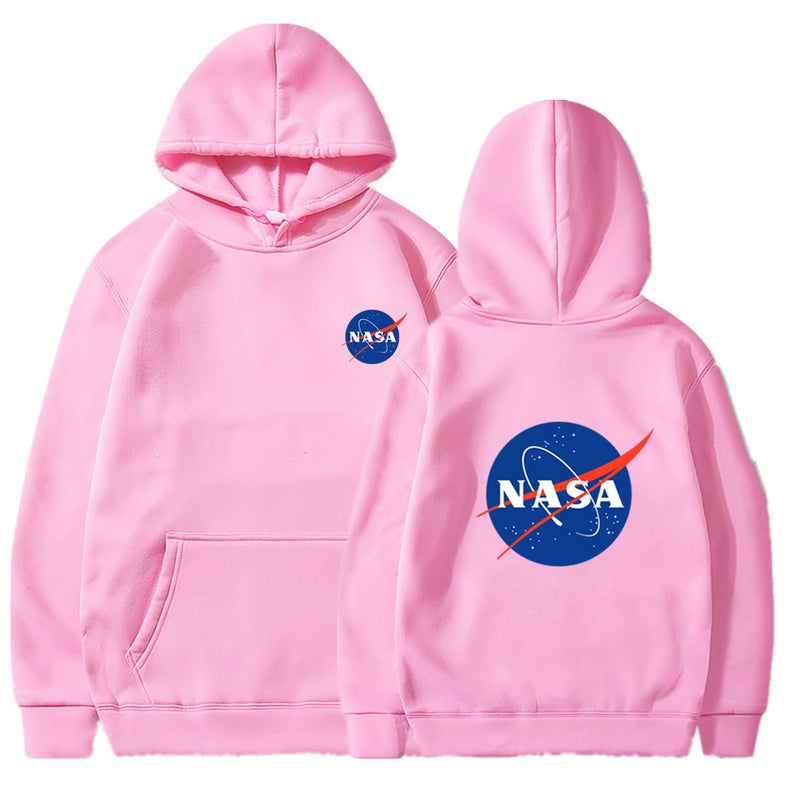 2024 autumn and winter new tide brand AliExpress explosions nasa series letter pullover hooded vests 7-color S-3XL Pink front and back 