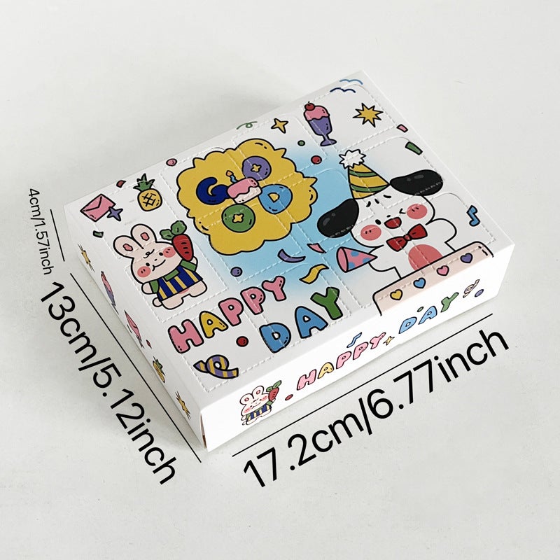 Surprise Blind Box Gift Set - 12 Grid Paper Craft Toy for Valentine's Day Birthday
