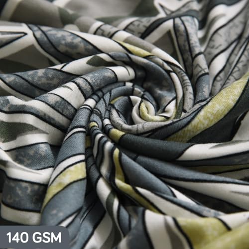 HOKIPO Polyester Blend 140 Gsm Stretchable Sofa Cover For 2 Seater Sofa, Frost Grey Marginata (Ar-5128-D7) - Image 4