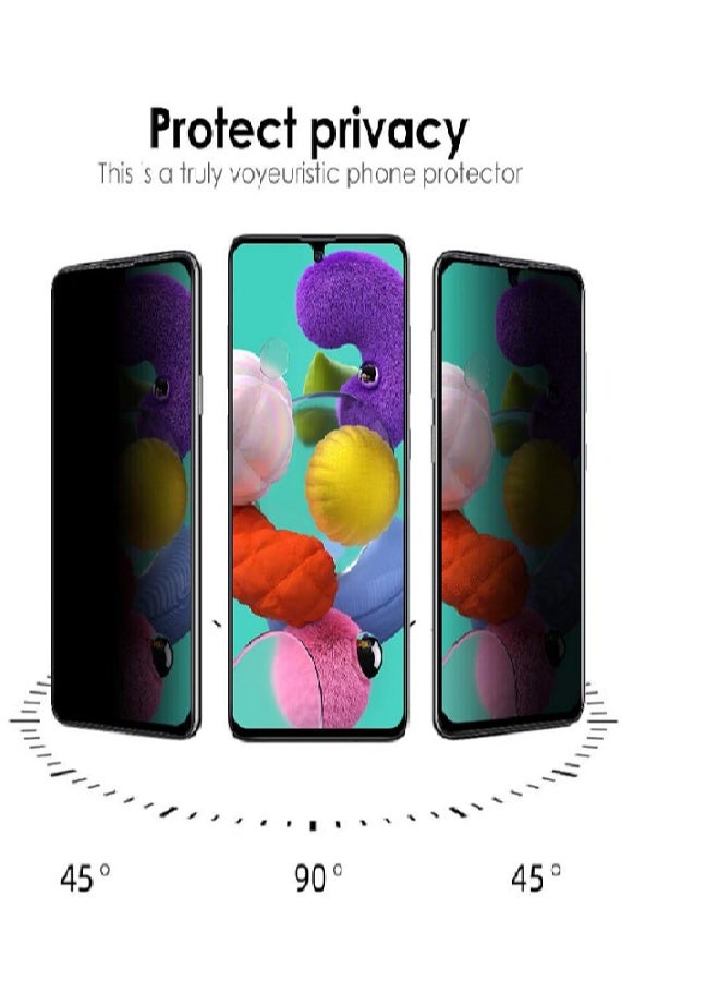 9H Tempered Glass Privacy Screen Protector for Samsung Galaxy  A20  Anti Scratch, Full Cover, Easy Install Spy Screen Protector - Image 4