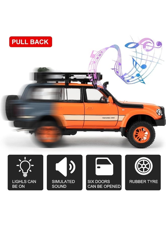 SAFENHAND Diecast Car 1:24 SUV Cars Model Alloy Die Cast Sound And Light Pull Back Classic Luxury Vehicle Kids Toys Gift - Image 3