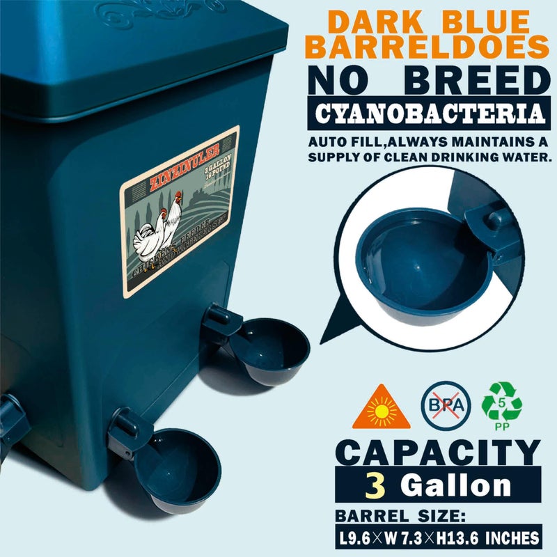 ZINZINULER Chicken Feeder, Chicken Waterer with Float Controlled Automatic Set(3 Gallon/16 Pounds), Chicken Coop Accessoriesï¼ˆCompatible with 5/8-inch and 3/4-inch Water Pipes, 60-inch Water Supply Pipe - Image 3