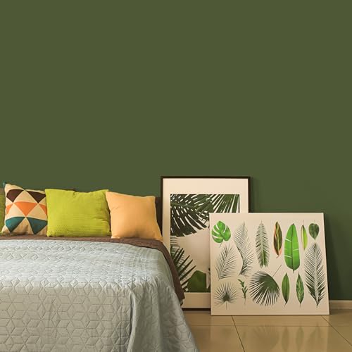 CHIHUT Thick Olive Green Contact Paper Peel and Stick Olive Green Wallpaper Self Adhesive Wallpaper for Cabinets Waterproof Vinyl Film Decorative Skin Wall Paper for Countertops Walls 17.7''x100'' - Image 2