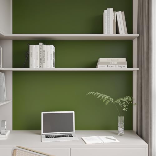 CHIHUT Thick Olive Green Contact Paper Peel and Stick Olive Green Wallpaper Self Adhesive Wallpaper for Cabinets Waterproof Vinyl Film Decorative Skin Wall Paper for Countertops Walls 17.7''x100'' - Image 5