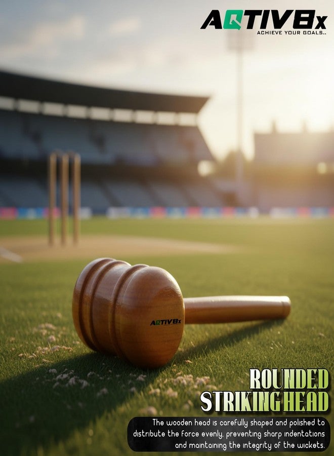 AQTIV8x Cricket Bat Mallet with Cone Combo - Premium Standard Size Wooden Bat Knocking Mallet, Cricket Bat Wooden Mallet/Hammer for Bat Knocking - Image 4