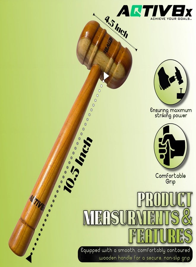 AQTIV8x Cricket Bat Mallet with Cone Combo - Premium Standard Size Wooden Bat Knocking Mallet, Cricket Bat Wooden Mallet/Hammer for Bat Knocking - Image 5