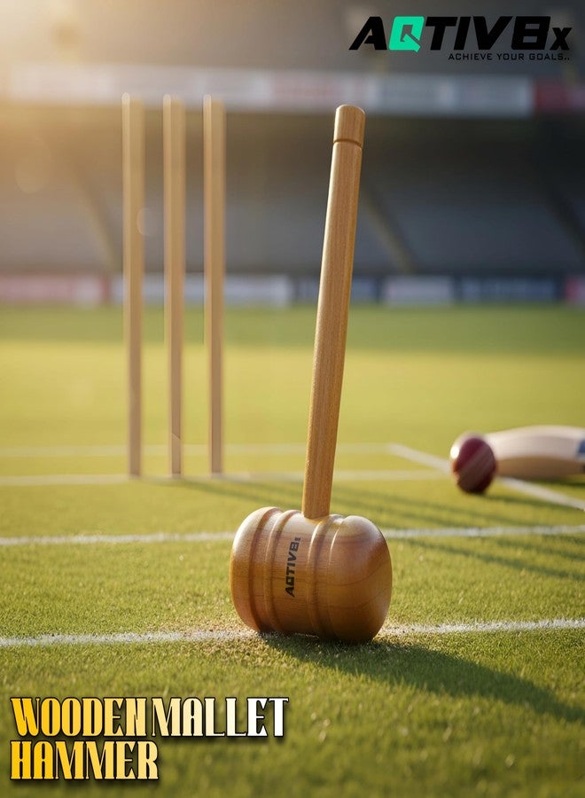 AQTIV8x Cricket Bat Mallet with Cone Combo - Premium Standard Size Wooden Bat Knocking Mallet, Cricket Bat Wooden Mallet/Hammer for Bat Knocking - Image 3